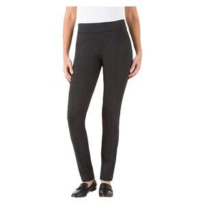 Hilary Radley Ponte Slim Leg Stretch Pants Pull On Dark Gray Women's Size L